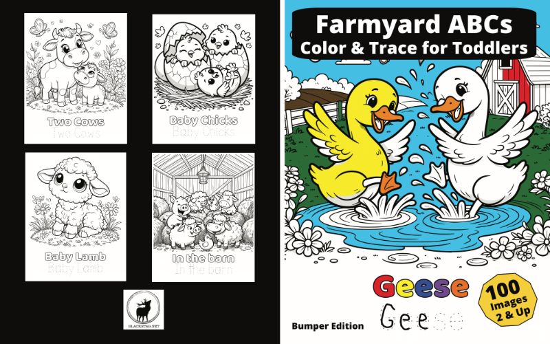 Farmyard ABCs Color and Trace for Toddlers Bumper Edition
