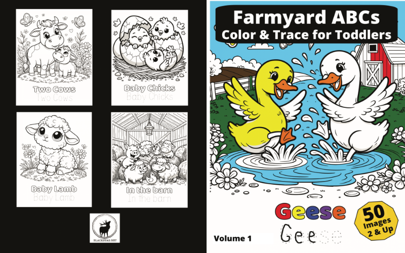 Farmyard ABCs Color and Trace for Toddlers Volume 1