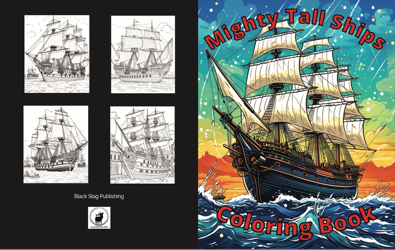 Mighty Tall Ships Coloring Book