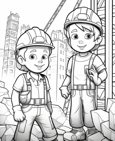 Construction Coloring Book For Kids Coloring Page Sample 3