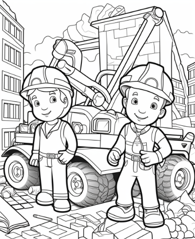 Construction Coloring Book For Kids Coloring Page Sample 4