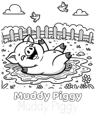 Farmyard ABCs Color and Trace for Toddlers Bumper Edition Coloring Page Sample 4