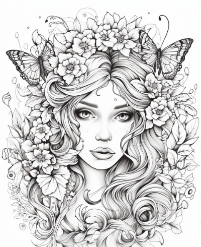 Nature Goddess Coloring Book Coloring Page Sample 2