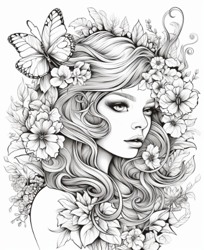 Nature Goddess Coloring Book Coloring Page Sample 3