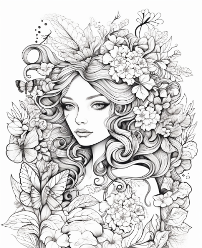 Nature Goddess Coloring Book