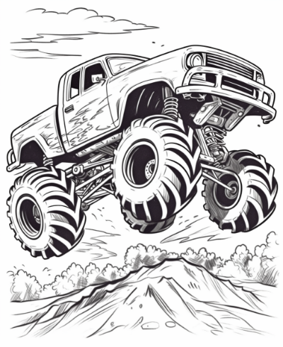 Monster Truck Coloring Book Coloring Page Sample 3