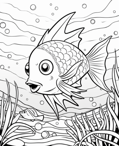 Under The Sea - Tropical Fish Coloring Book Coloring Page Sample 1