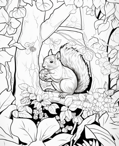 Woodland Creatures Coloring Book Coloring Page Sample 1