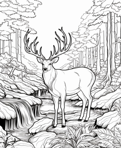 Woodland Creatures Coloring Book Coloring Page Sample 4